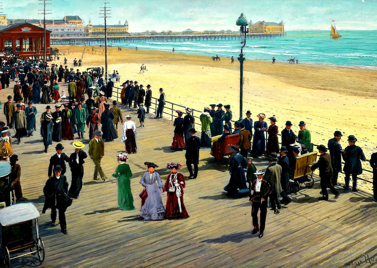 Spring Afternoon, Atlantic City, NJ in 1901 art print