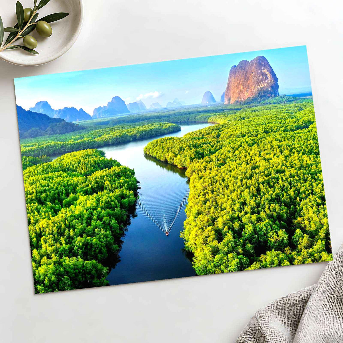 Aerial Phang Nga Bay in Thailand Photo Print Wall Decor