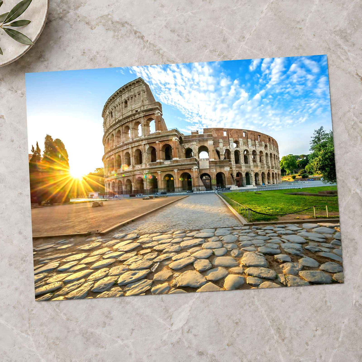 Colosseum in Rome with Morning Sun, Italy Photo Print Wall Decor