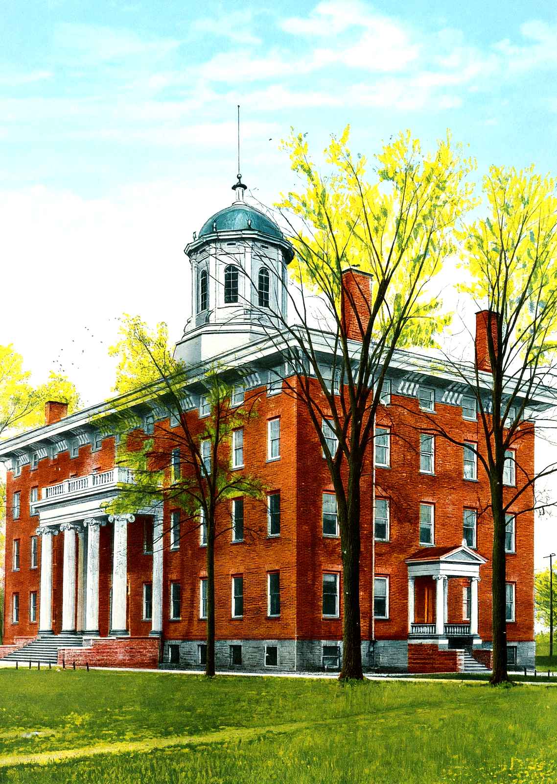 Lawrence University, Appleton, WI in 1905 vintage print
