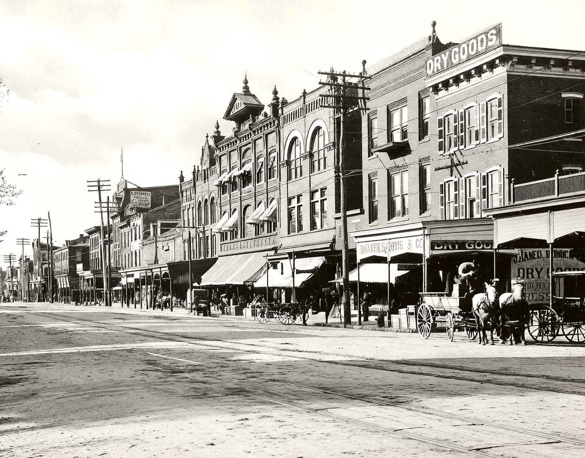 Business Section, High St, Pottstown, PA 1904 restored photo print