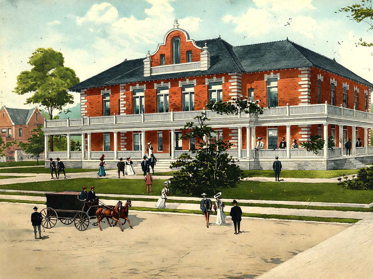 Snider Memorial Hospital, Salisbury, NC 1908 vintage print