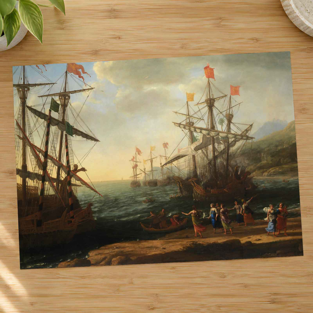 The Trojan Women Setting Fire to Their Fleet painting print by Claude Lorrain (Claude Gellée) (1643)