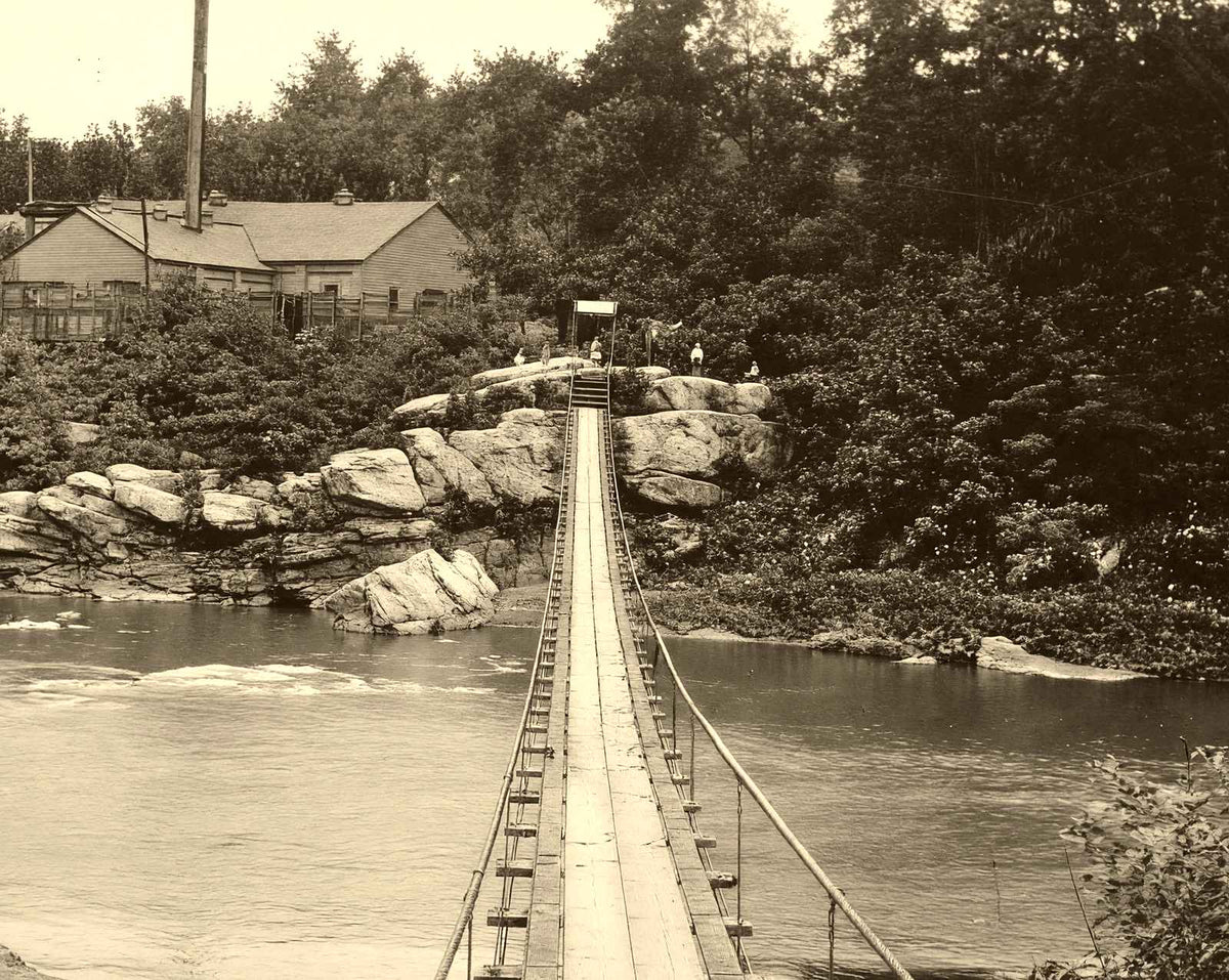 The Swinging Bridge, Connellsville, PA (1905) restored photo print