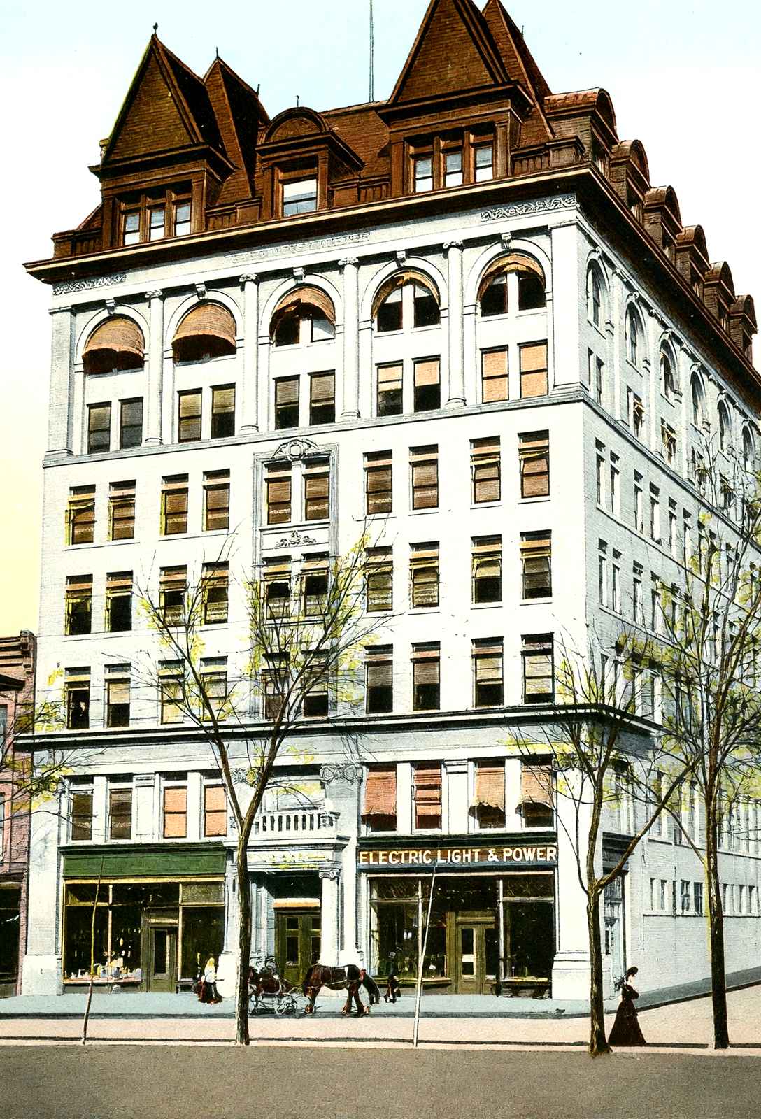 Board of Trade Building, Scranton PA in 1907 vintage print