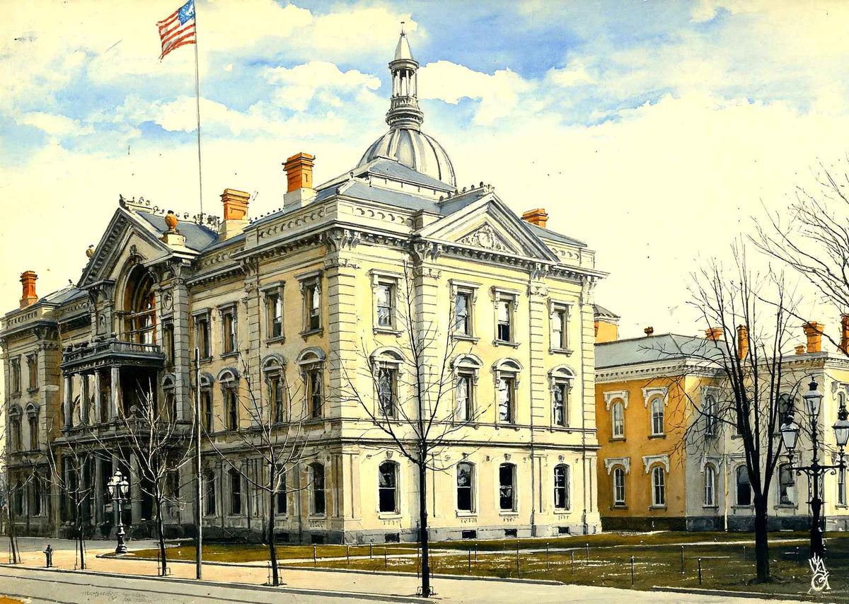 State Capitol, Trenton, NJ in 1905 art print