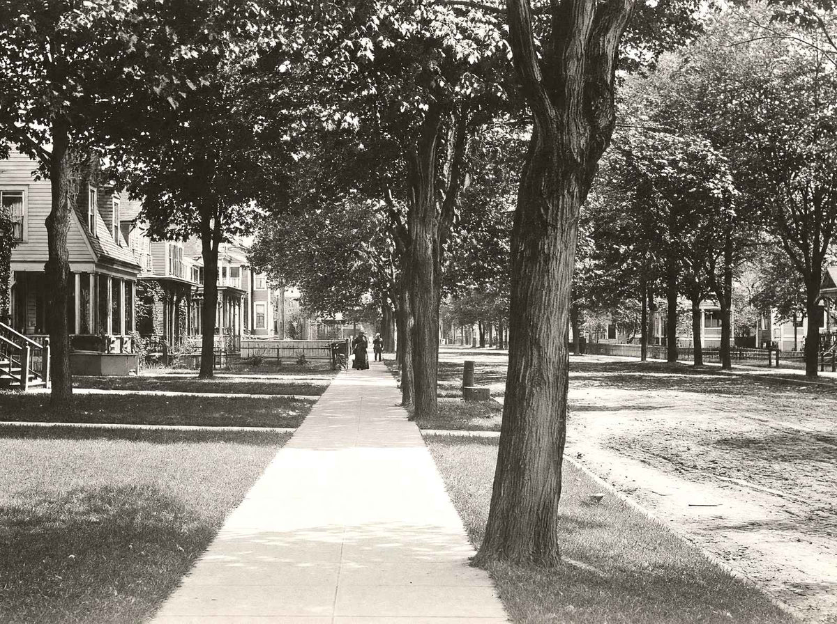 Walnut Street Looking East, Titusville PA restored photo print