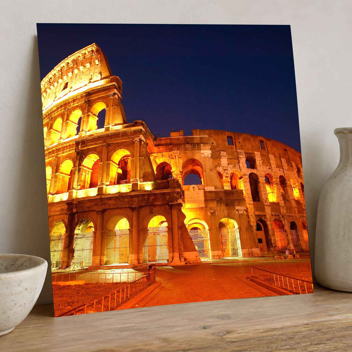 Roman Colosseum Glowing Warm Photo Print Wall Decor