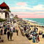 On the Beach, Long Branch, NJ in 1905 vintage print