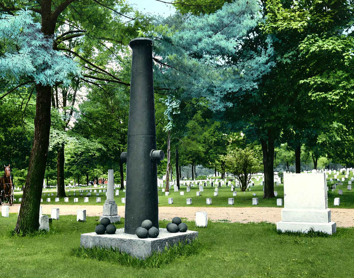 National Cemetery, Knoxville, TN in 1907 vintage print