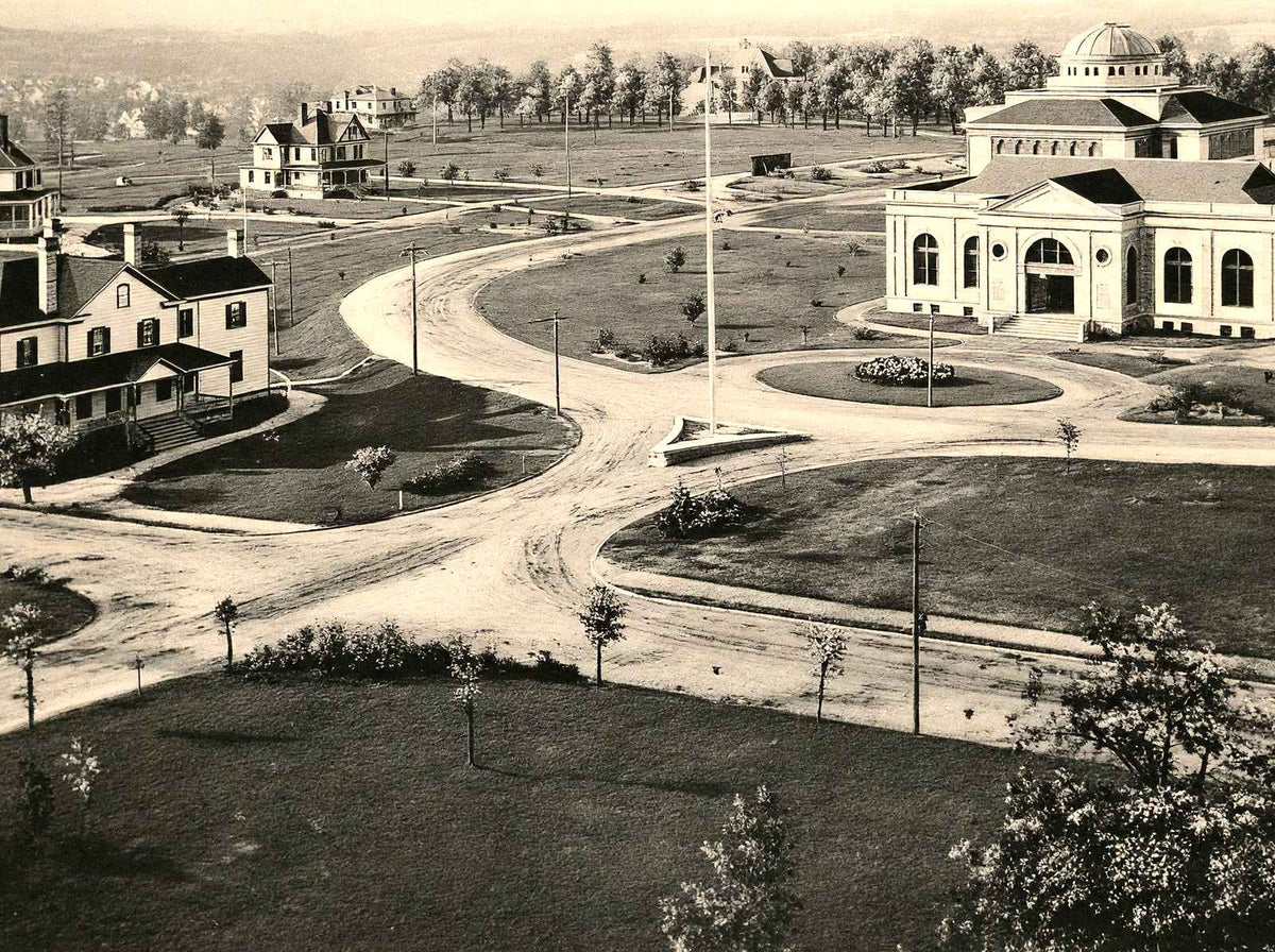 Trinity College Grounds, Durham, NC in 1907 vintage print