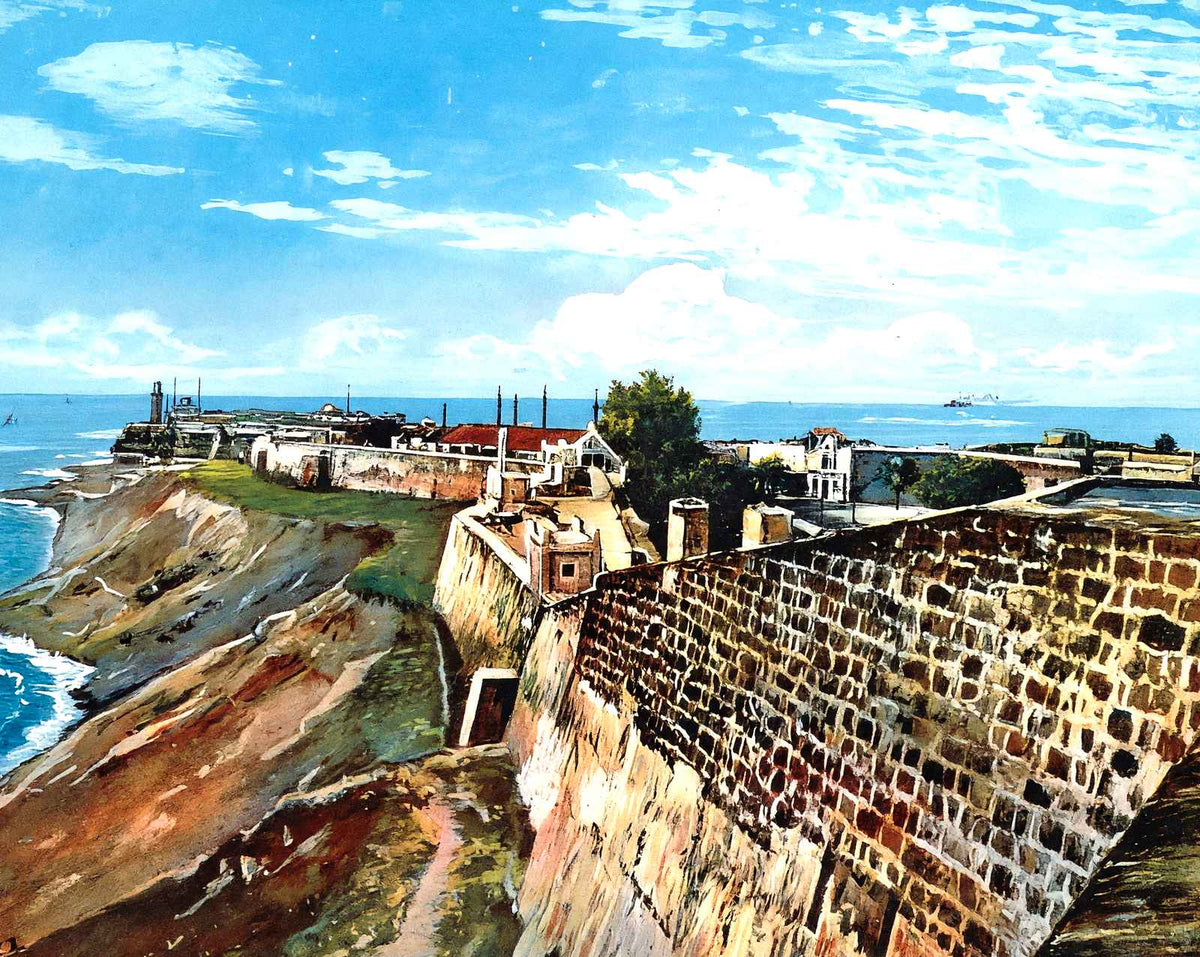 Morro Castle, Havana, Cuba in 1913 vintage print