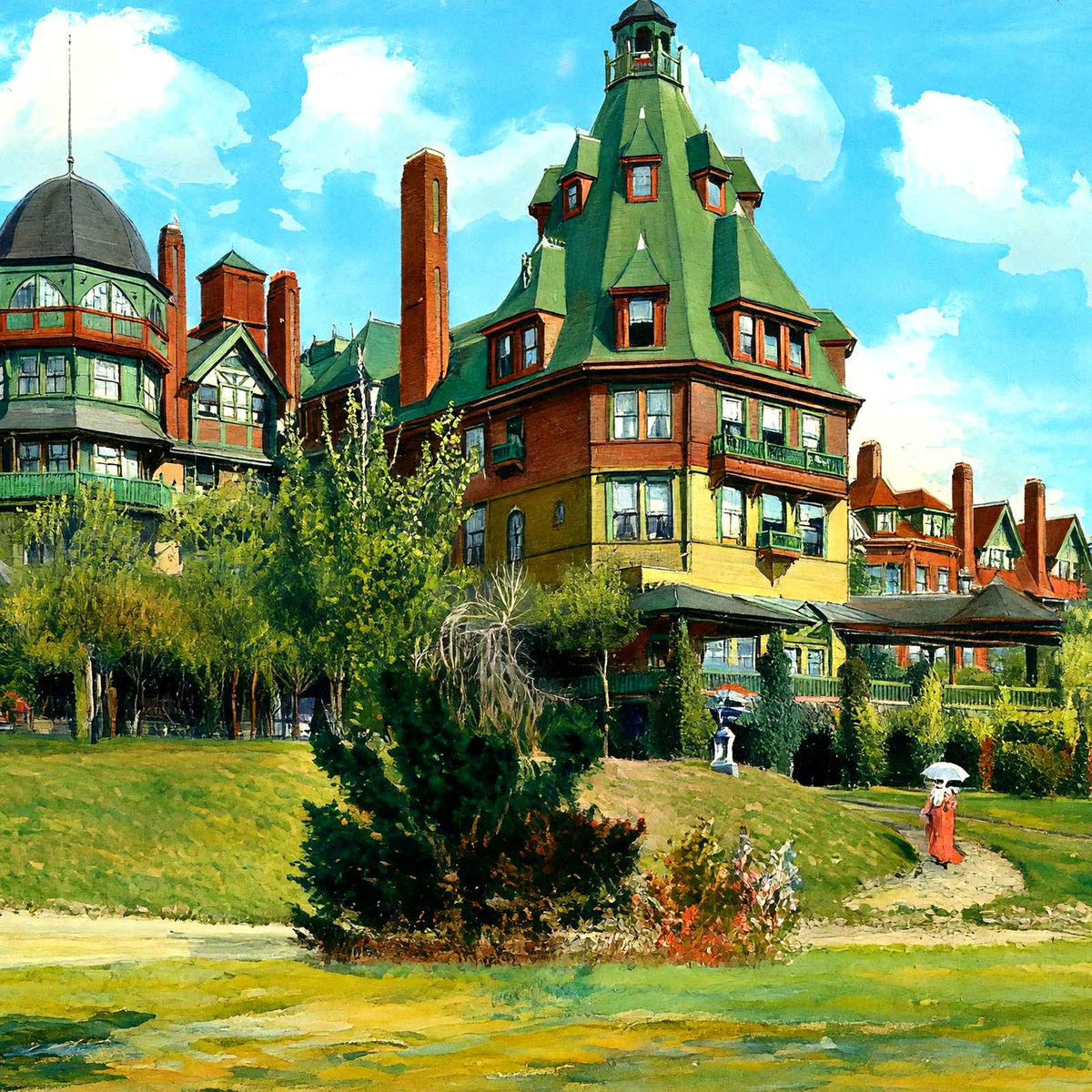 Battery Park Hotel, Asheville, NC in 1906 art print