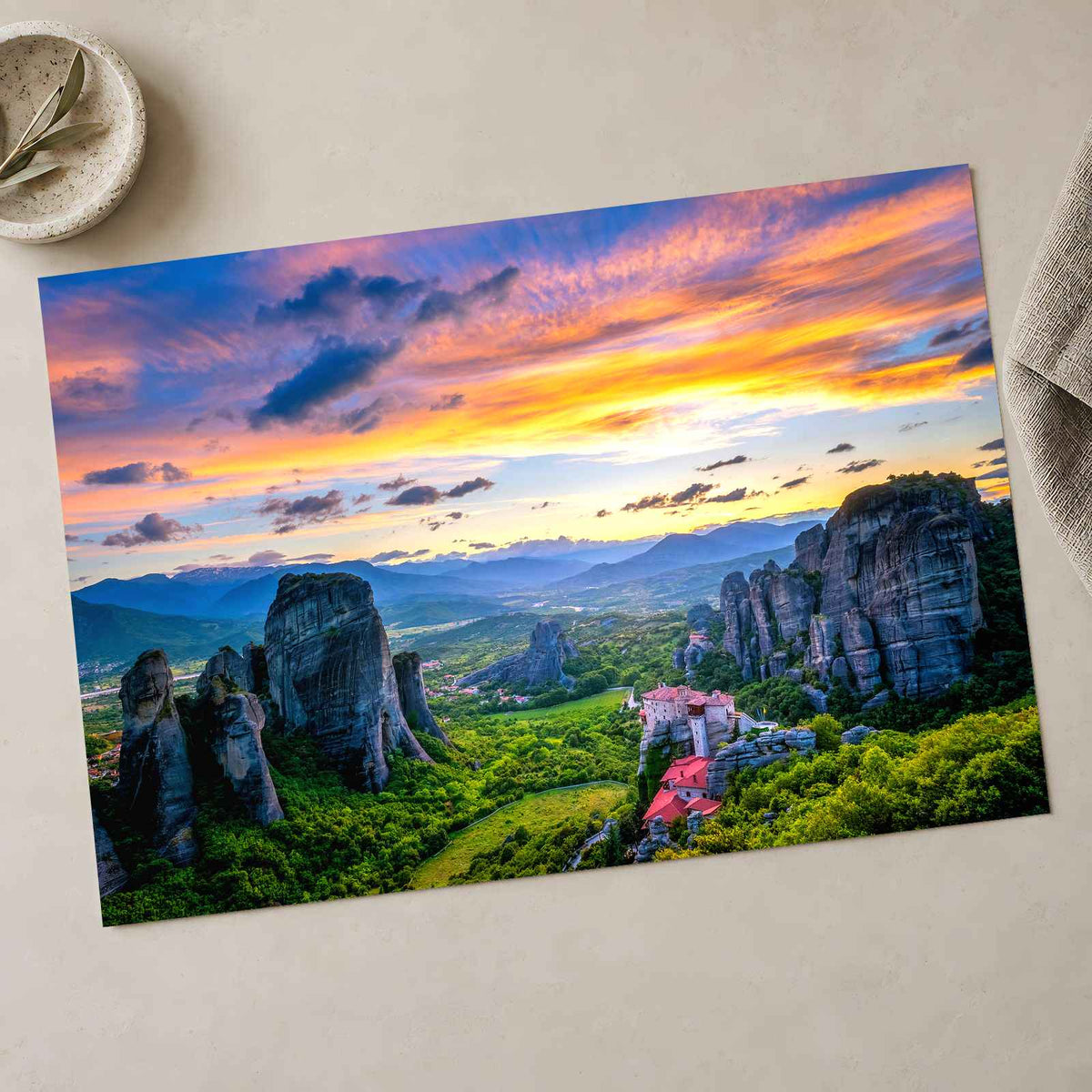 Monastery of Rousanou, St. Nicholas Anapavsa Photo Print Wall Decor