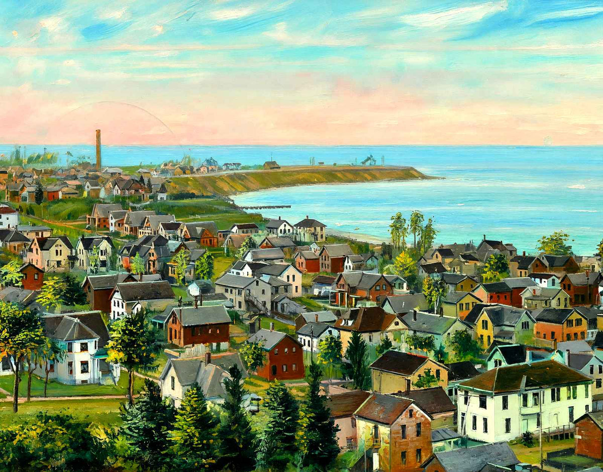 North Point on Lake Michigan, Sheboygan, WI painting