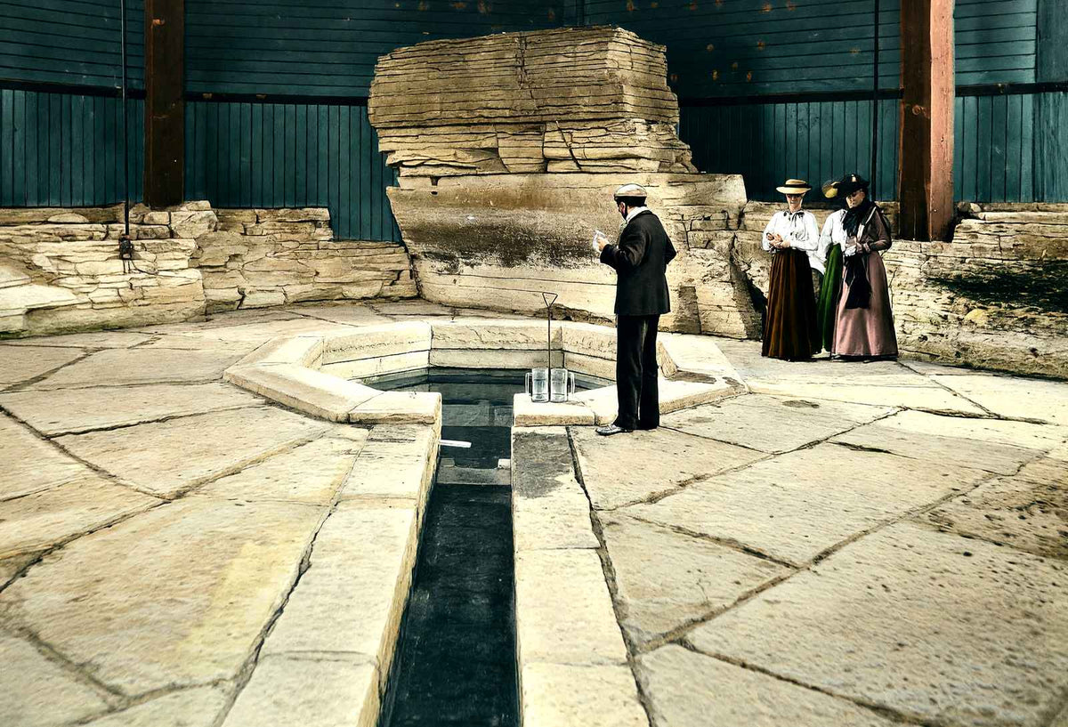 White Rock Spring, Waukesha, WI in 1906 vintage print