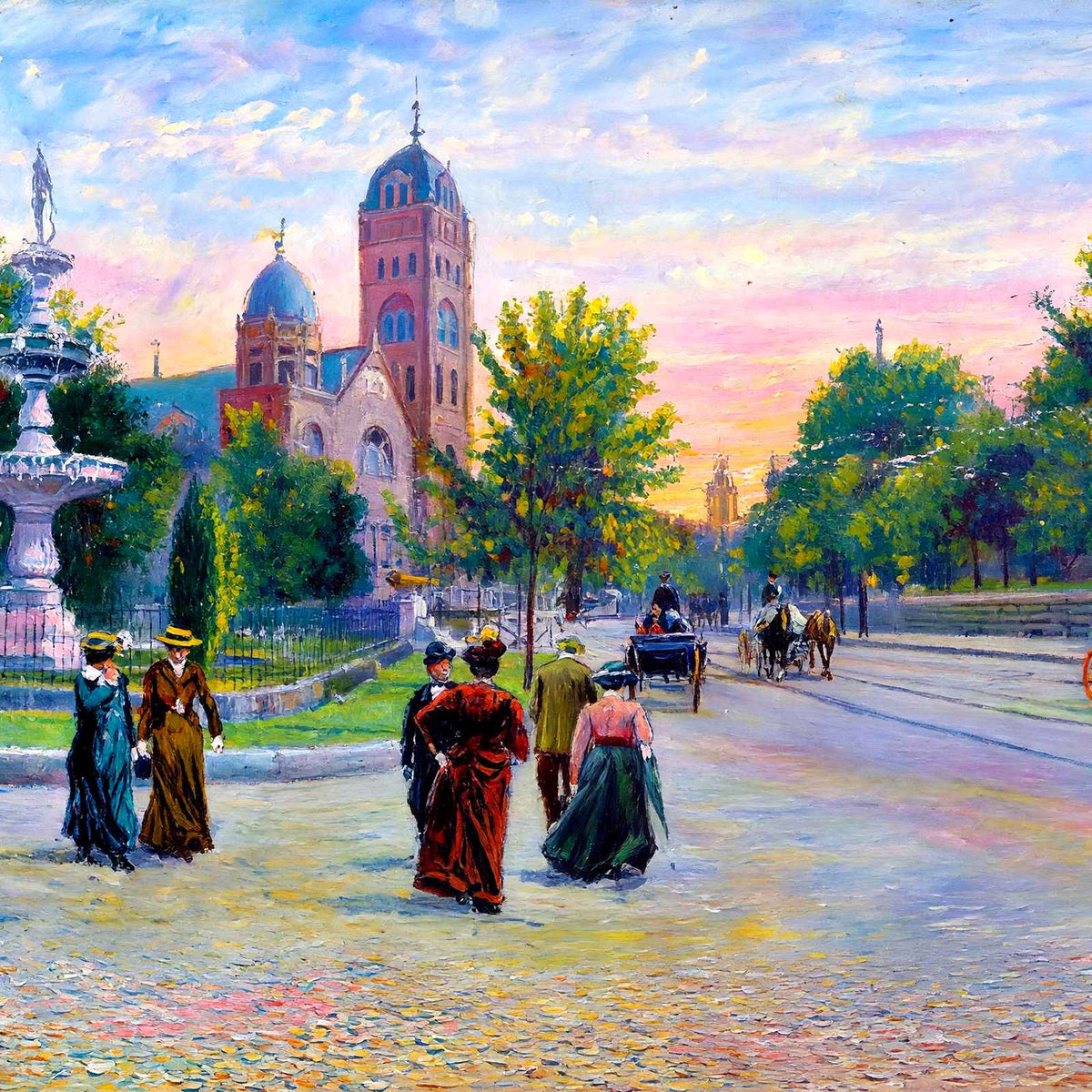 Fountain Square, Chattanooga, TN in 1905 art print