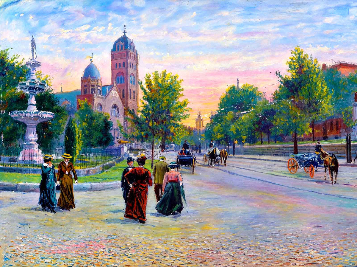 Fountain Square, Chattanooga, TN in 1905 art print