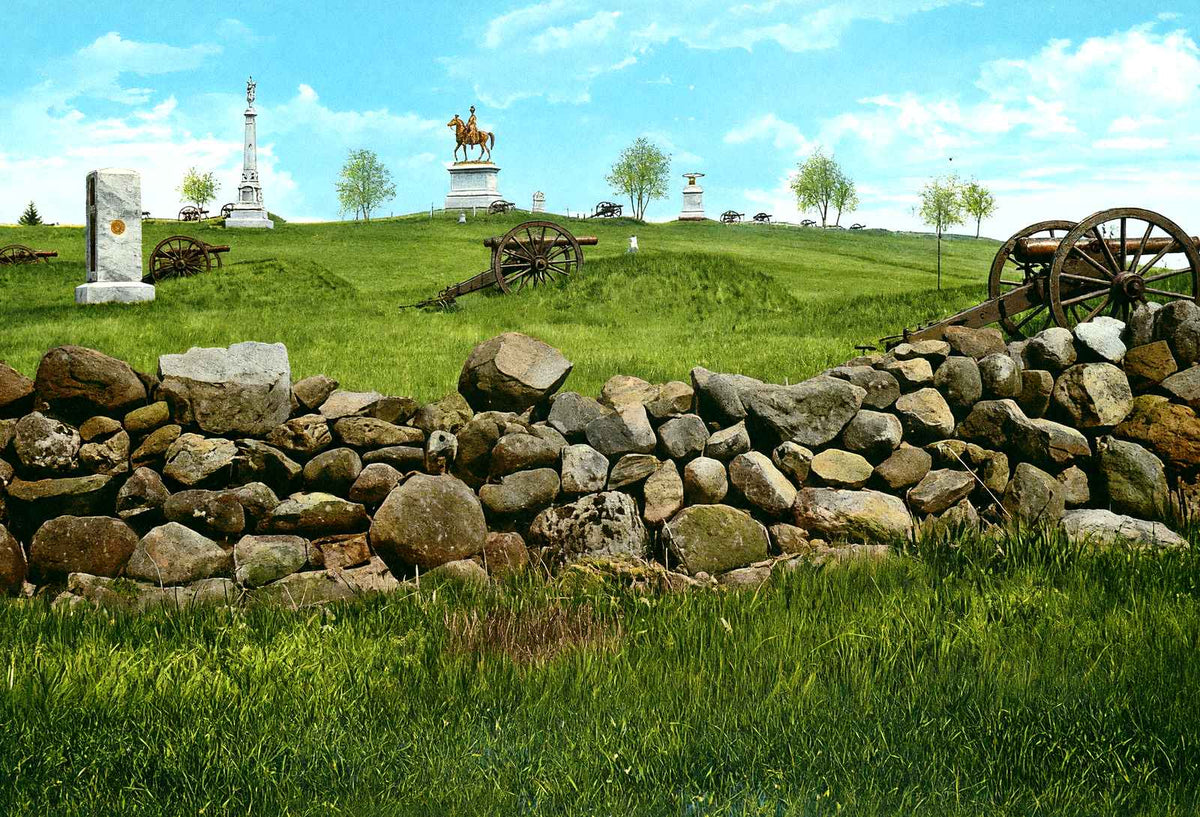 East Cemetery Hill, Gettysburg PA in 1906 vintage print