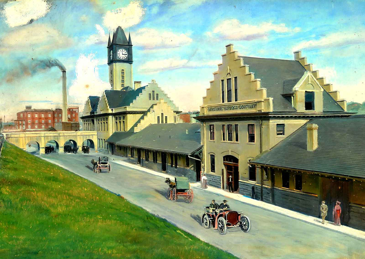 Southern Railway Depot, Knoxville, TN in 1908 art print