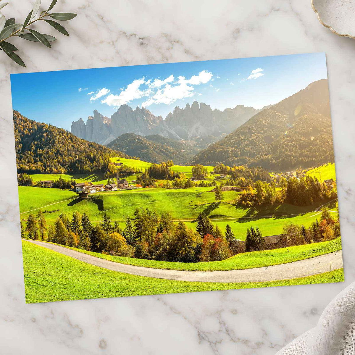 Italian Dolomites Funes Valley Photo Print Wall Decor