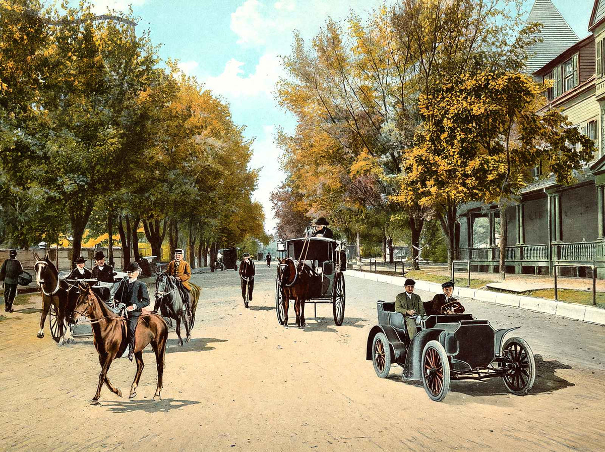 Main Street Looking West, Lakewood, NJ vintage print