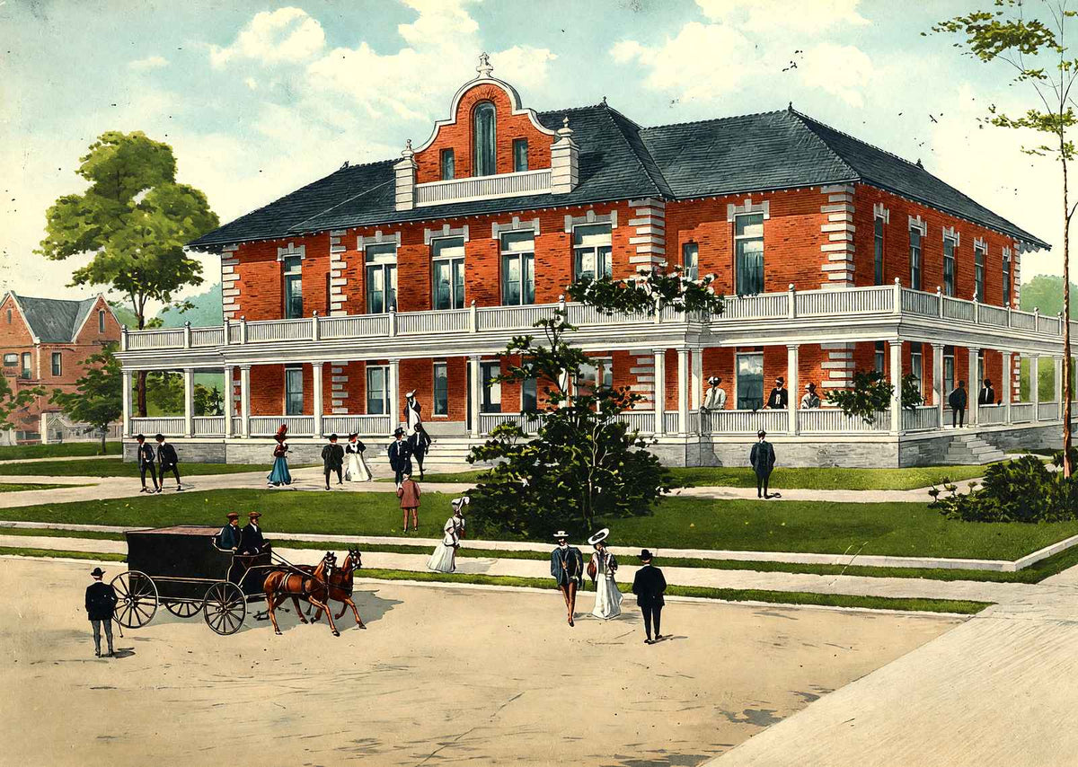 Snider Memorial Hospital, Salisbury, NC 1908 vintage print