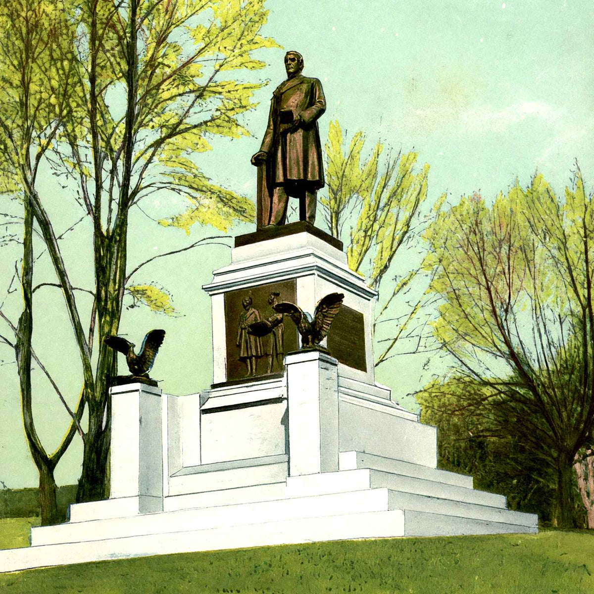 McKinley Monument, Reading, PA in 1907 vintage print