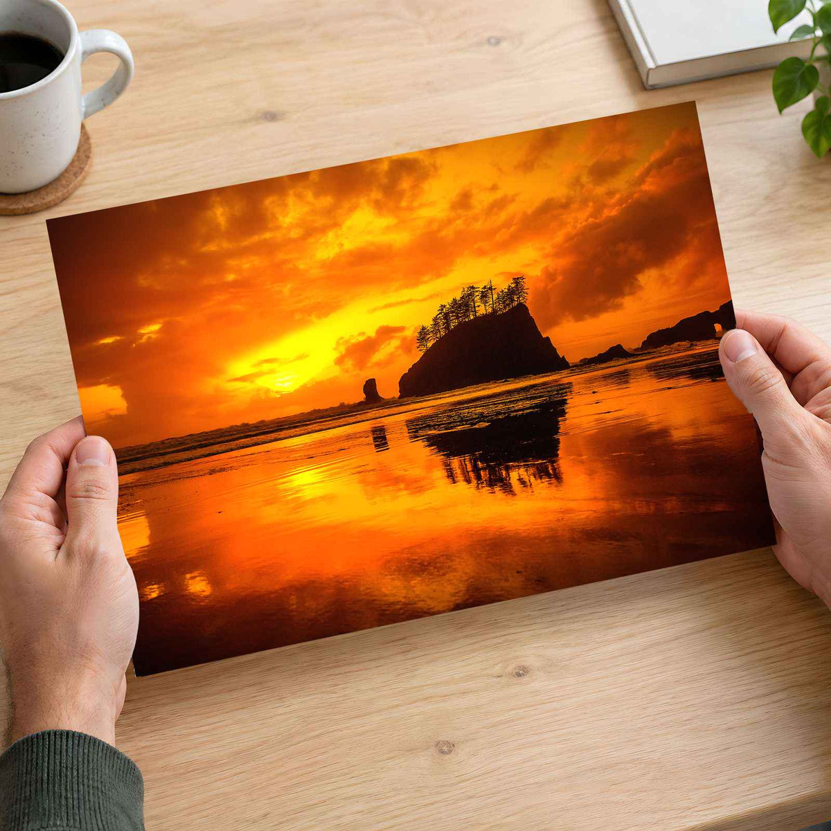 Rock Island Blazing Sunset by Joshua Earle Photo Print Wall Decor