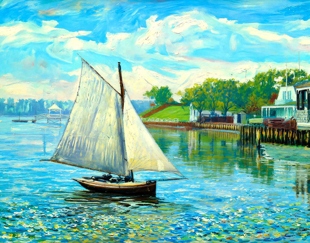 Shrewsbury River, Red Bank, NJ in 1906 art print