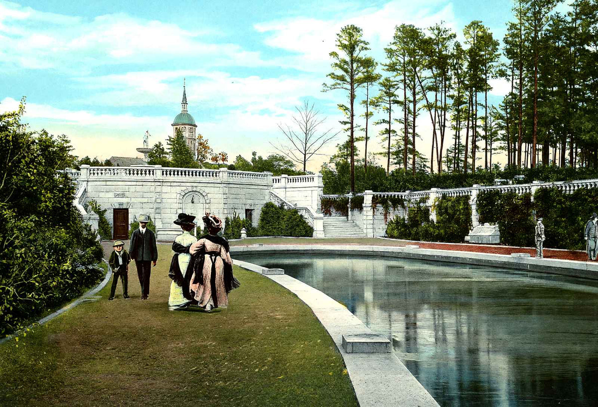 Sunken Gardens, Lakewood, NJ in 1905 vintage print
