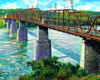 Tennessee River Bridge, Chattanooga, TN 1905 art print