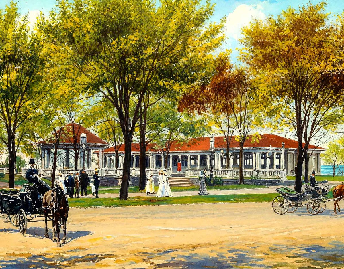 Pavilion, Lake Park, Milwaukee, WI in 1905 art print