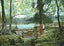 Swan Lake, Overton Park, Memphis, TN in 1905 vintage print
