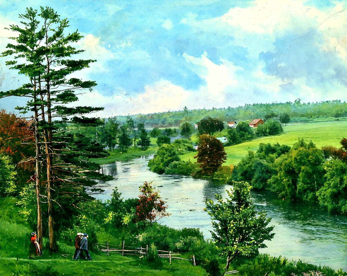 Sheboygan River, Sheboygan, WI in 1907 art print