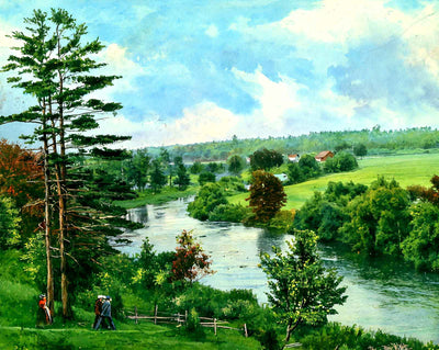 Sheboygan River, Sheboygan, WI in 1907 art print