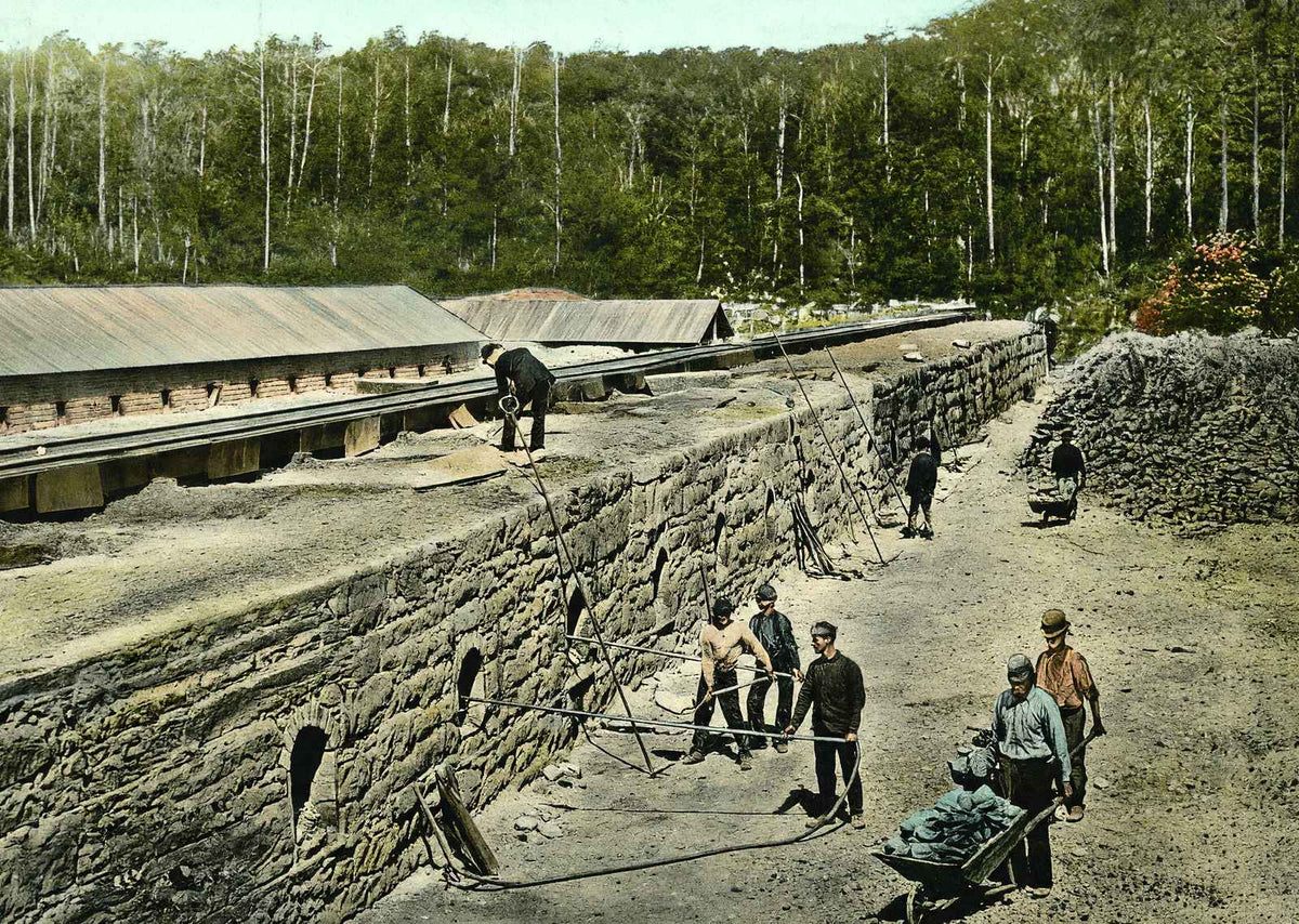 Coal Mining Coke Ovens in 1908 vintage print