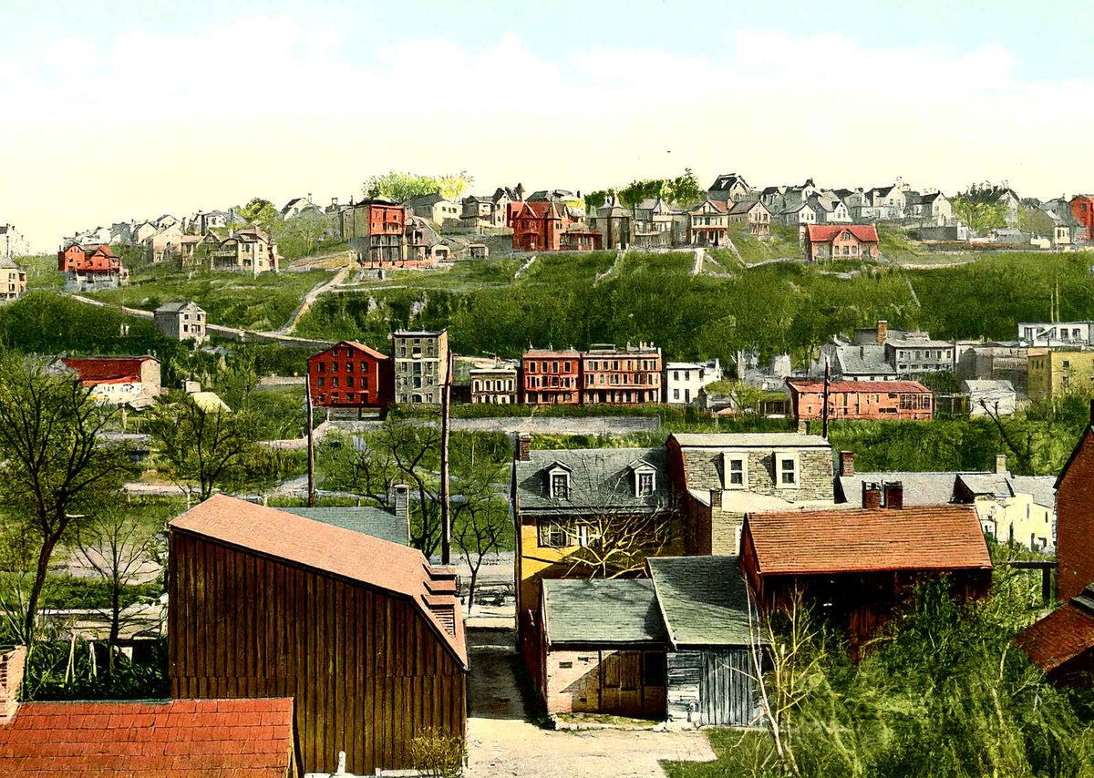 Phillipsburg Hill, Phillipsburg, NJ in 1909 vintage print