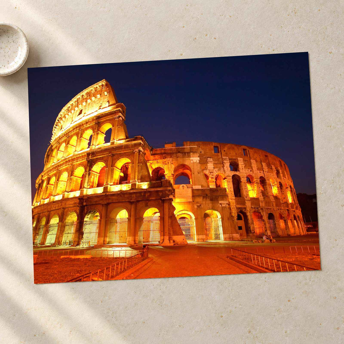 Roman Colosseum Glowing Warm Photo Print Wall Decor