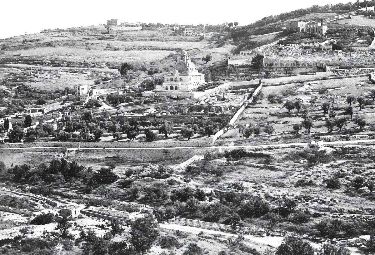 Mount of Olives, Jerusalem in 1902 vintage photo print