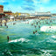 Noon Bathing, Atlantic City, NJ in 1901 art print