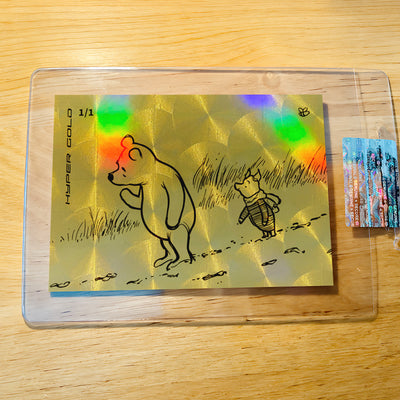 Pooh and Piglet Trading Card Tracking Woozles 2026 GleeBeeCo Hyper Gold 1/1