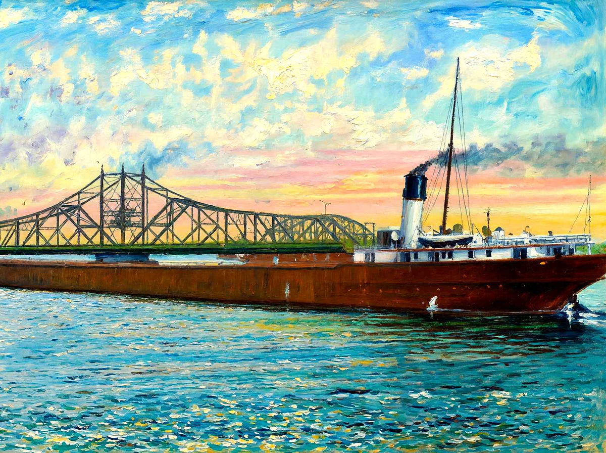Interstate Bridge, Superior, WI in 1906 art print