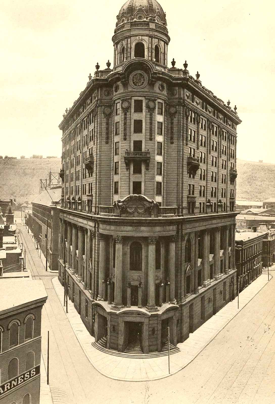 Wabash RR Station, Pittsburgh PA in 1907 vintage print