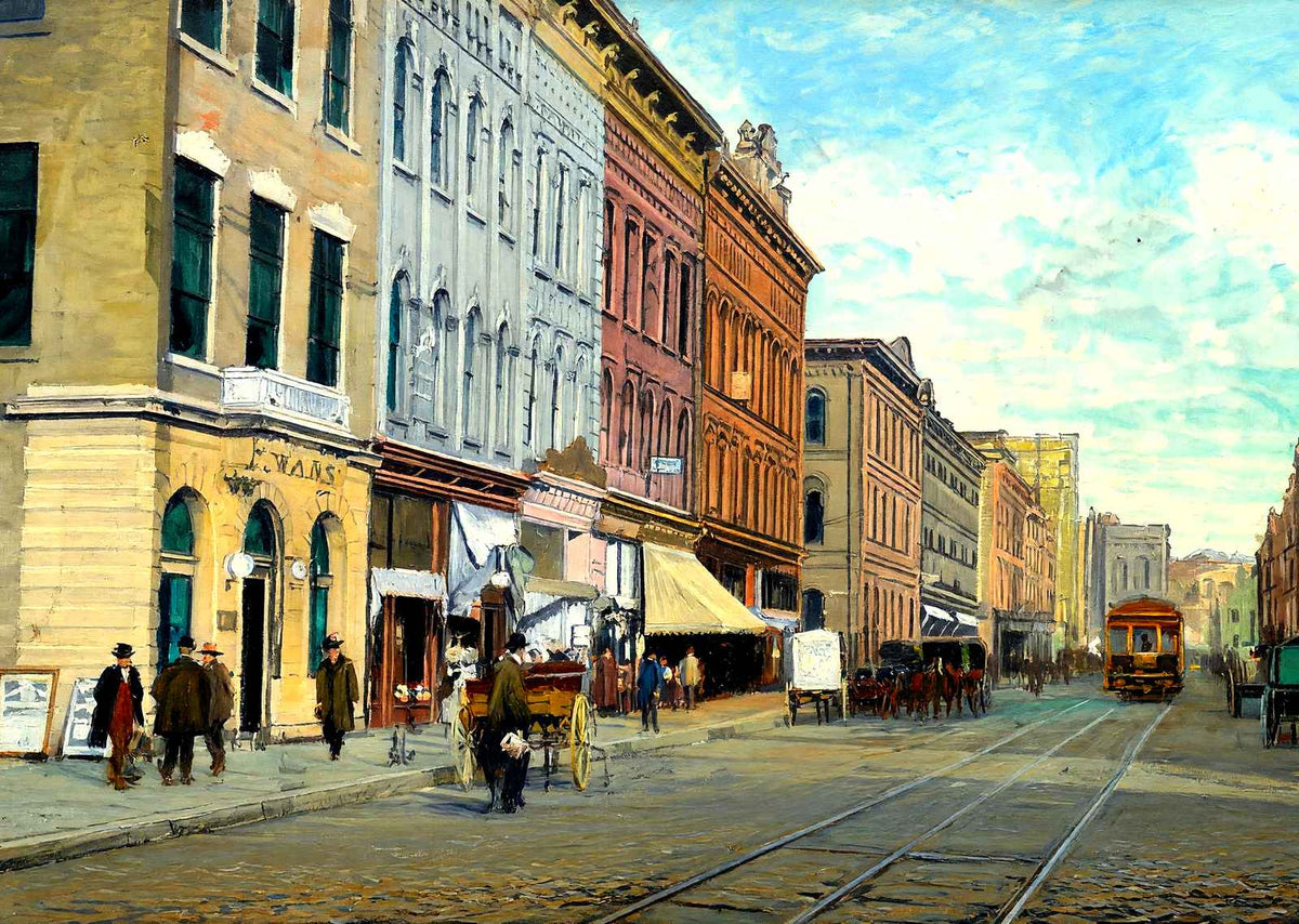 Washington St Looking East, New Castle, PA art print