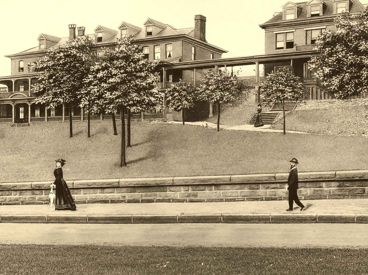 Altoona Hospital and Nurses' Home, PA 1908 restored photo print