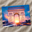 Famous Arc De Triomphe at Sunset, Paris Photo Print Wall Decor