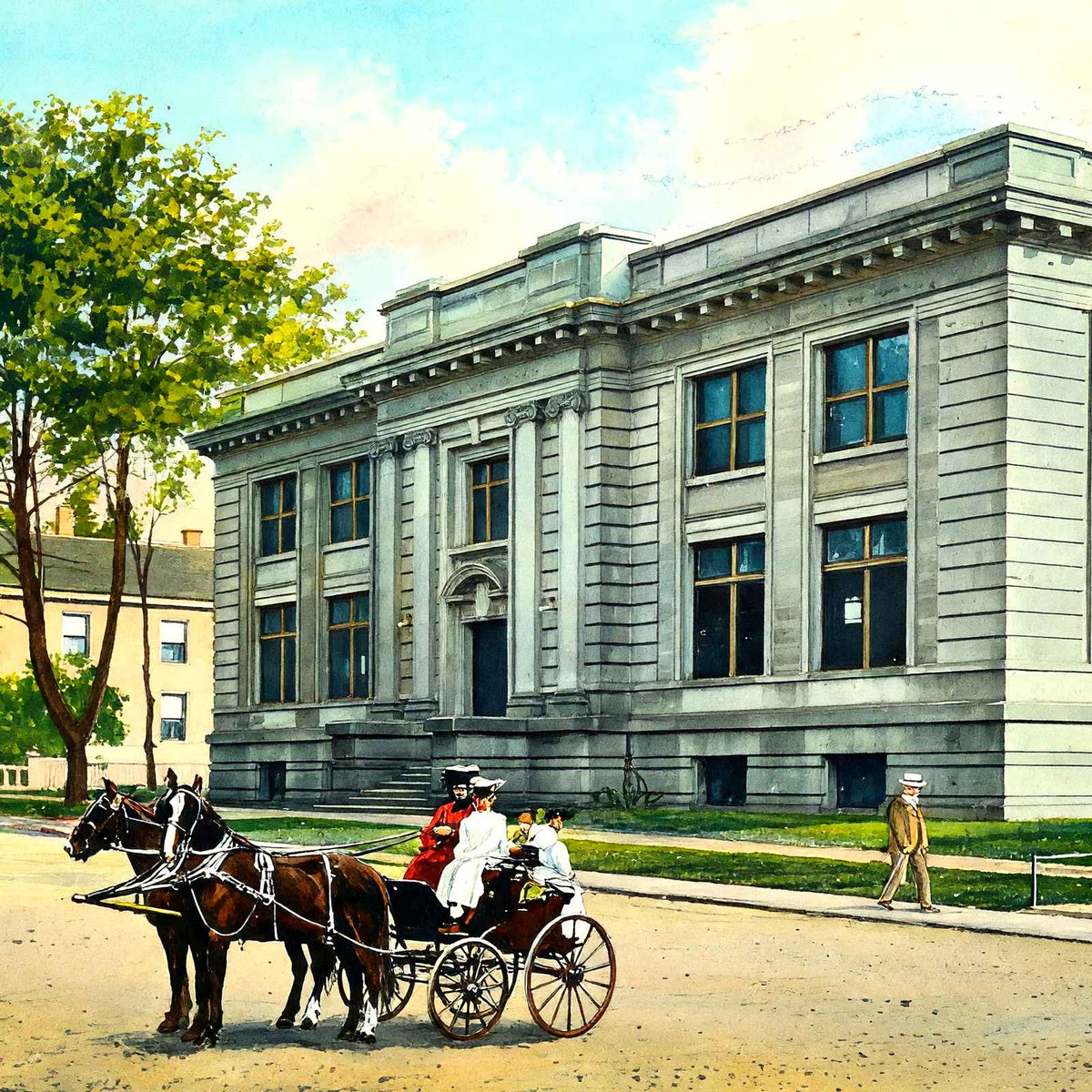 Public Library, Sheboygan, WI in 1907 art print