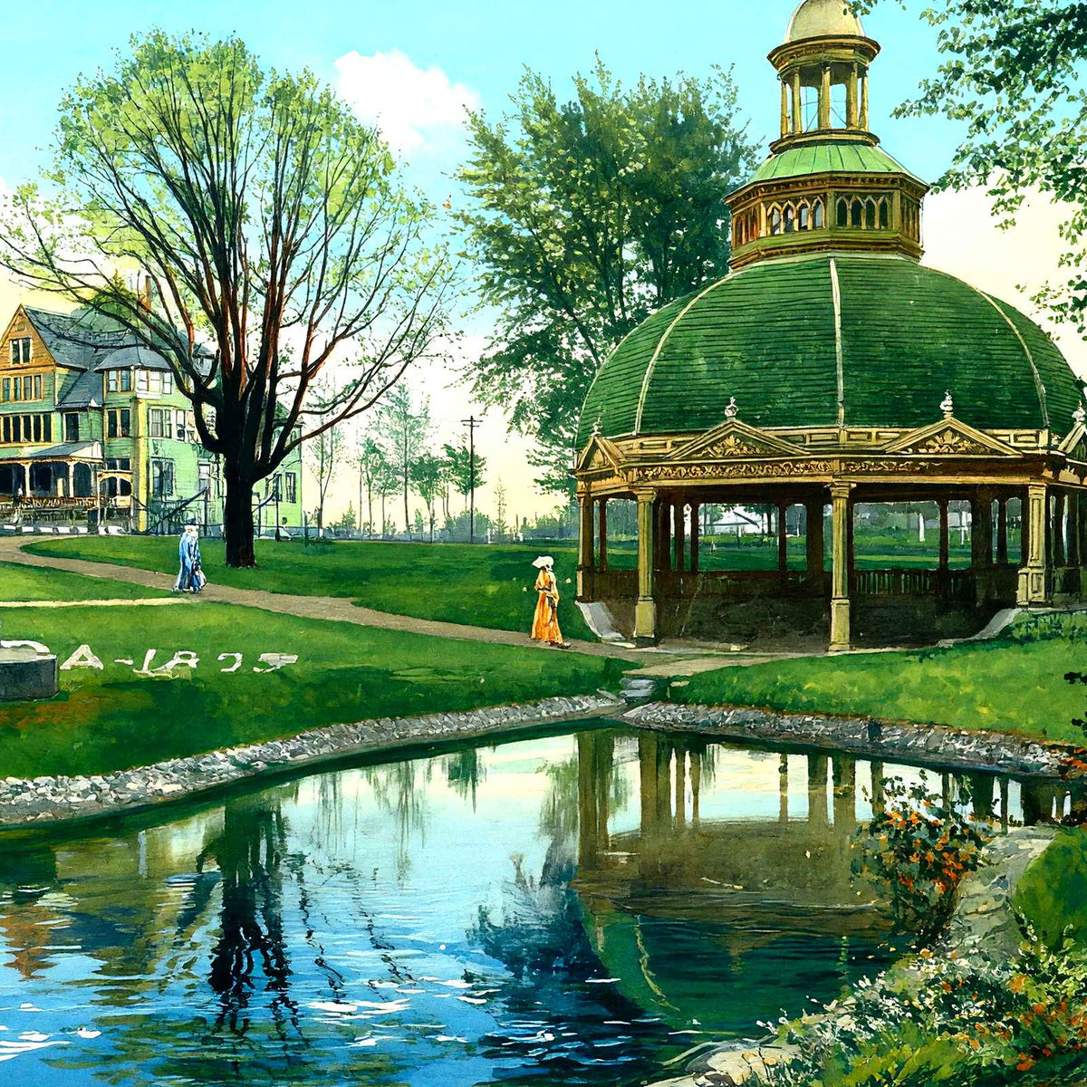 Bethesda Spring, Waukesha, WI in 1906 art print