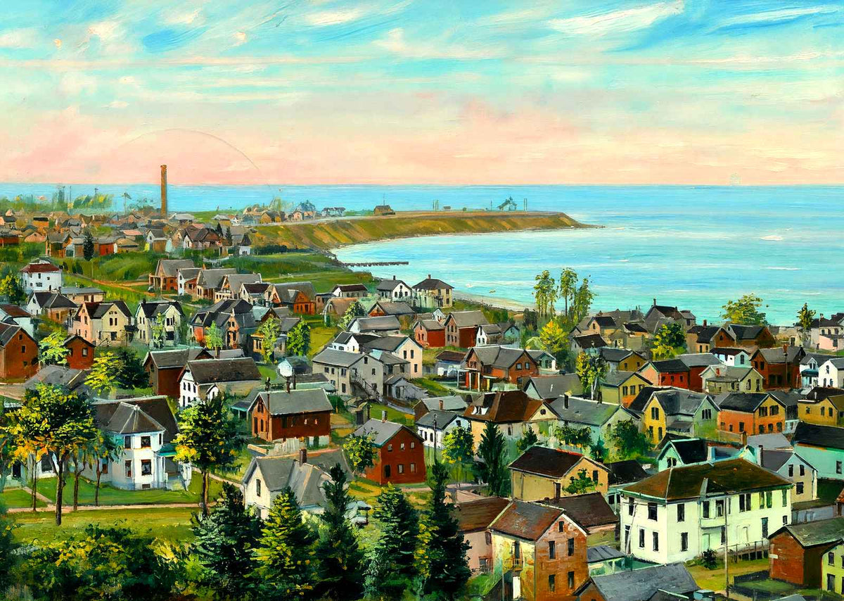 North Point on Lake Michigan, Sheboygan, WI painting